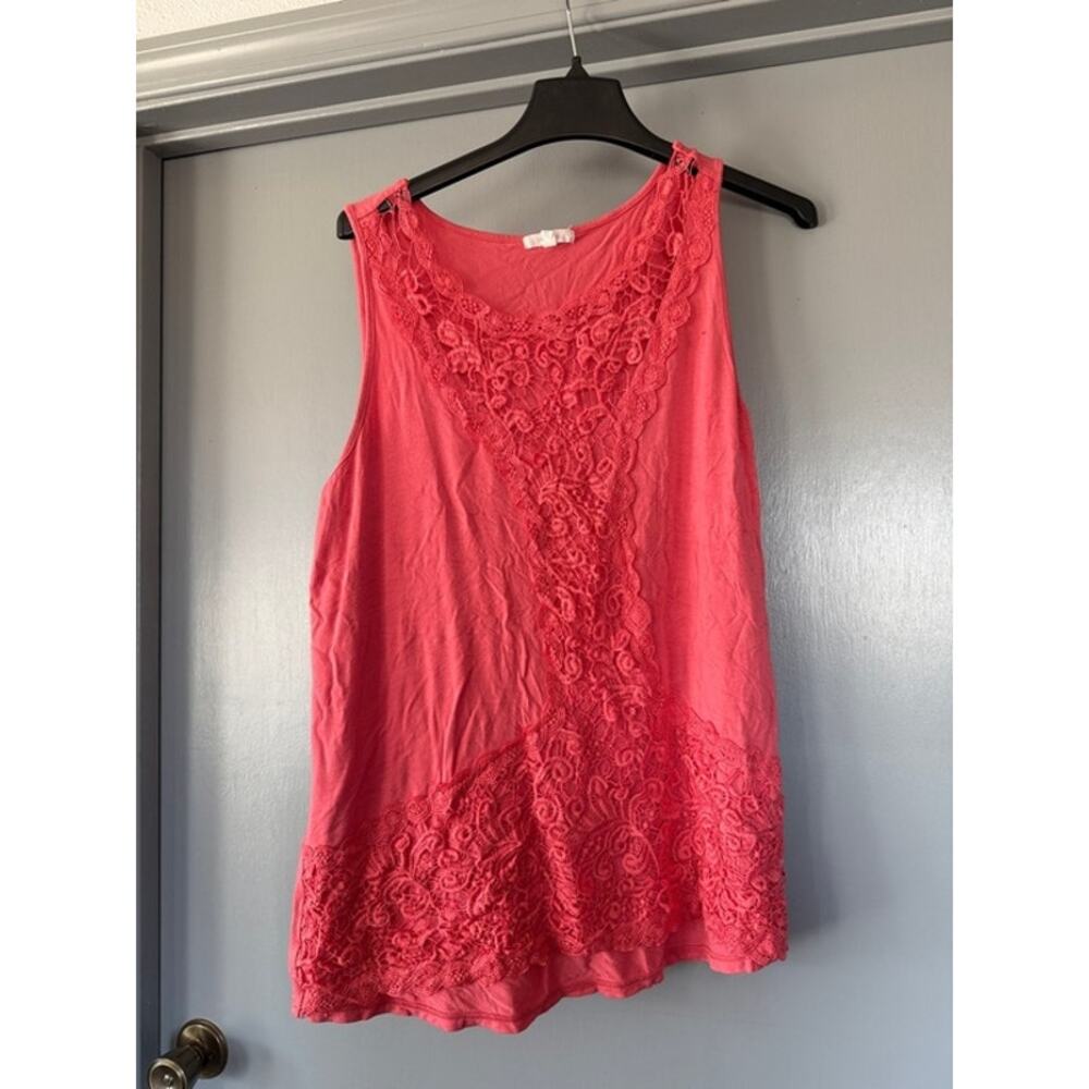 Maurices Pink Crochet Lace Women's Pullover Tank Top sz XL